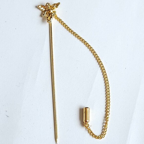 AVON HAT PIN LOT of 3 Gold Tone CHERUB FLEUR DE LIS Vintage Rotary Phone - Picture 2 of 7